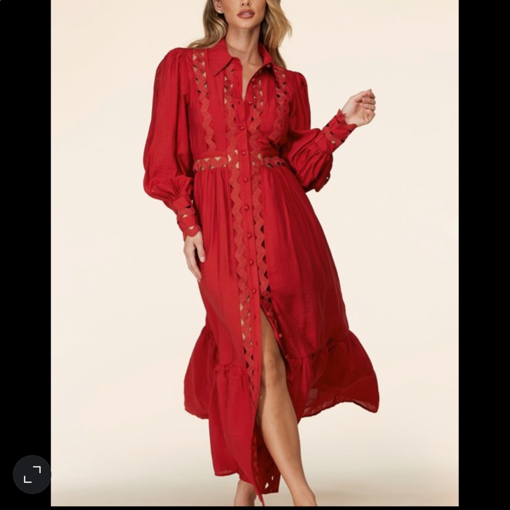 Beautiful maxi dress with bishop sleeves.